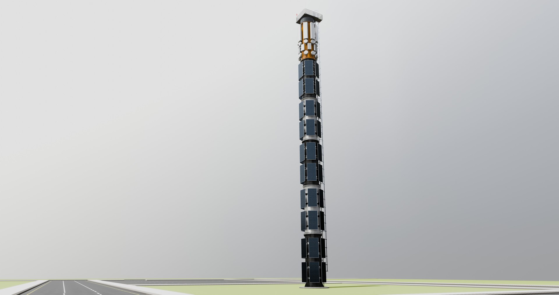 GSM And Solar Tower 3D Model - TurboSquid 2331356