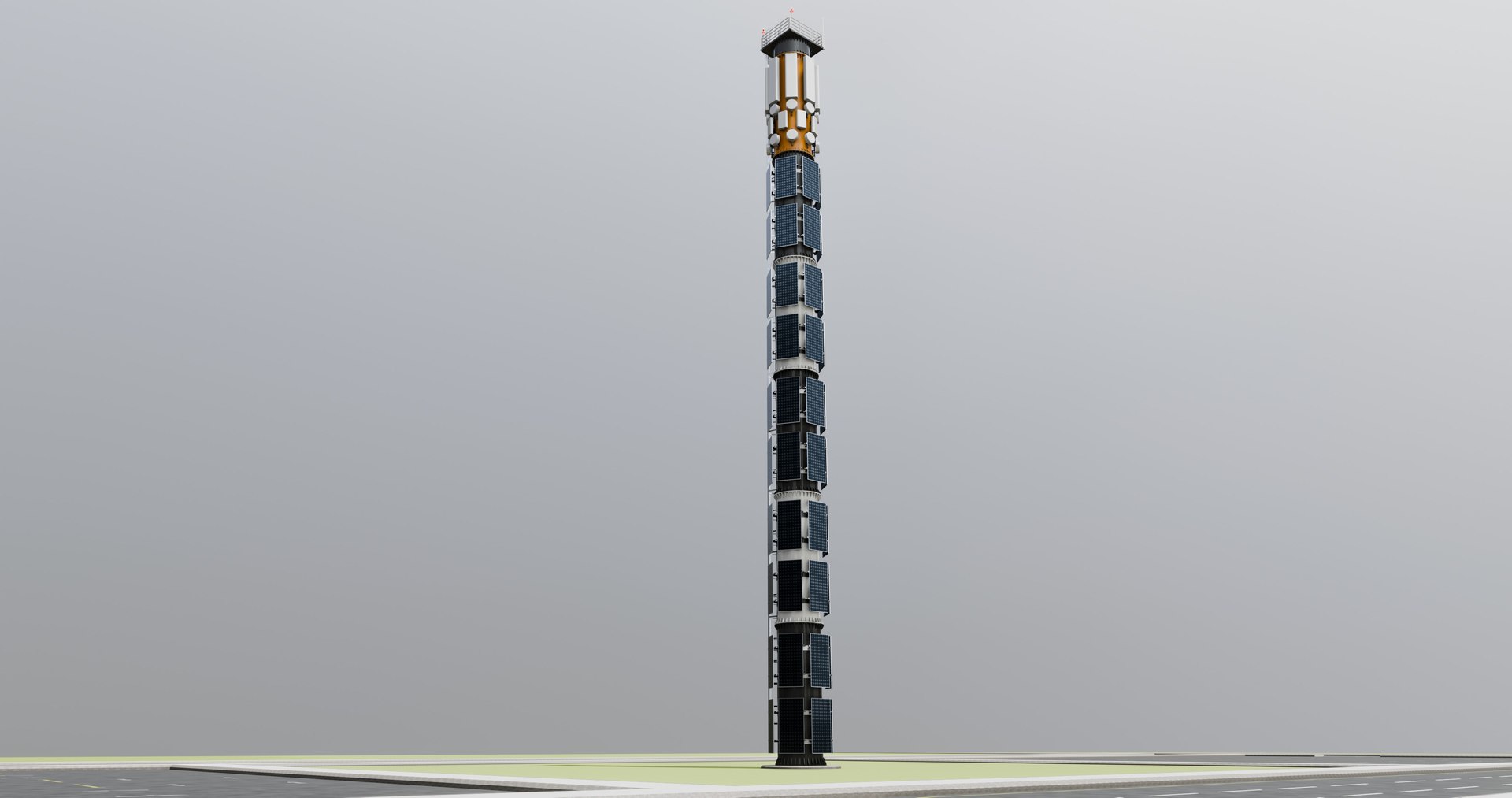 GSM And Solar Tower 3D Model - TurboSquid 2331356