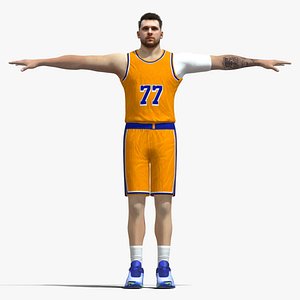 3D T-Pose Rigged Basketball Player model