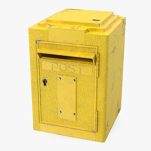 Vintage Wall Mounted Yellow Mailbox Old model