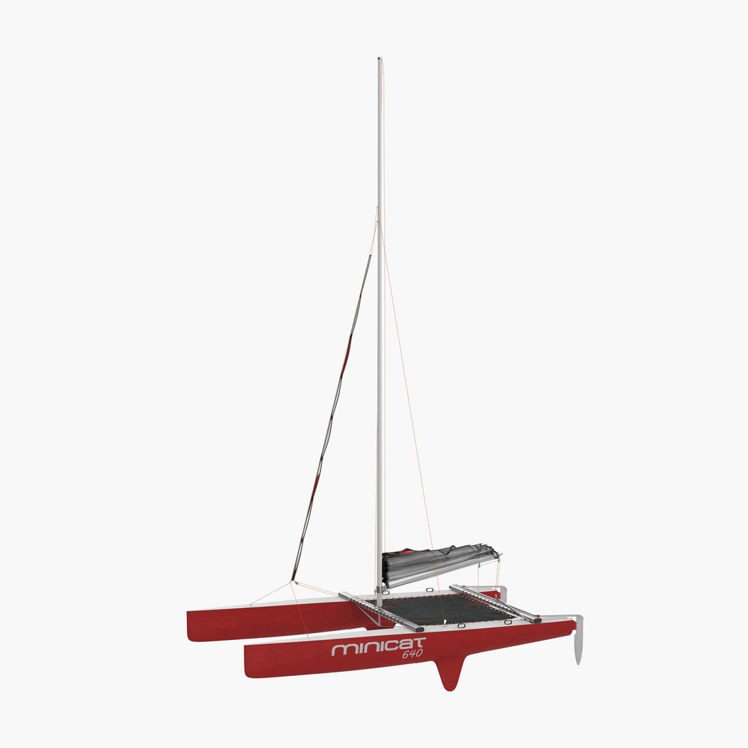 Small Sail Catamaran 3D Model 3D model preview