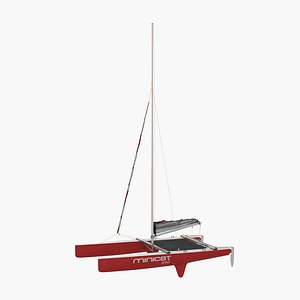 small sail catamaran 3d model
