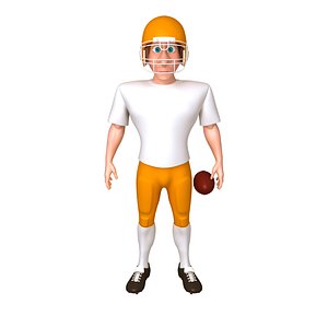 3D american football player cartoon