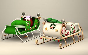 santa cart 3D model