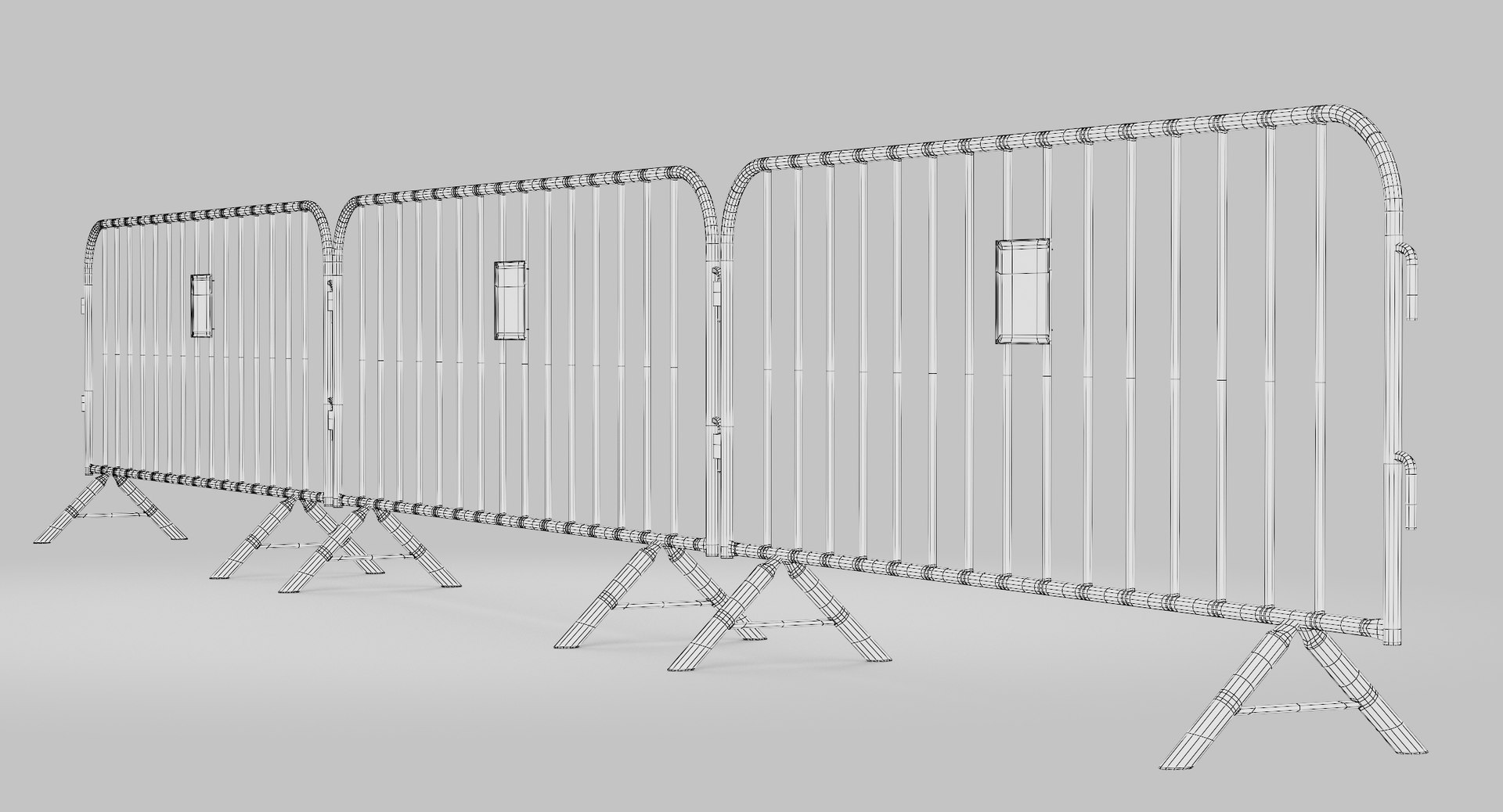 3D barrier barricade https://p.turbosquid.com/ts-thumb/5V/0gMssD/4oqvjlVS/00356_crowd_control_barrier_surface_v006_03_wireframe_no_subdivision_wht.0004/jpg/1593527916/1920x1080/fit_q87/c77f18ff8cb195c809869010c09a66d785698bc9/00356_crowd_control_barrier_surface_v006_03_wireframe_no_subdivision_wht.0004.jpg