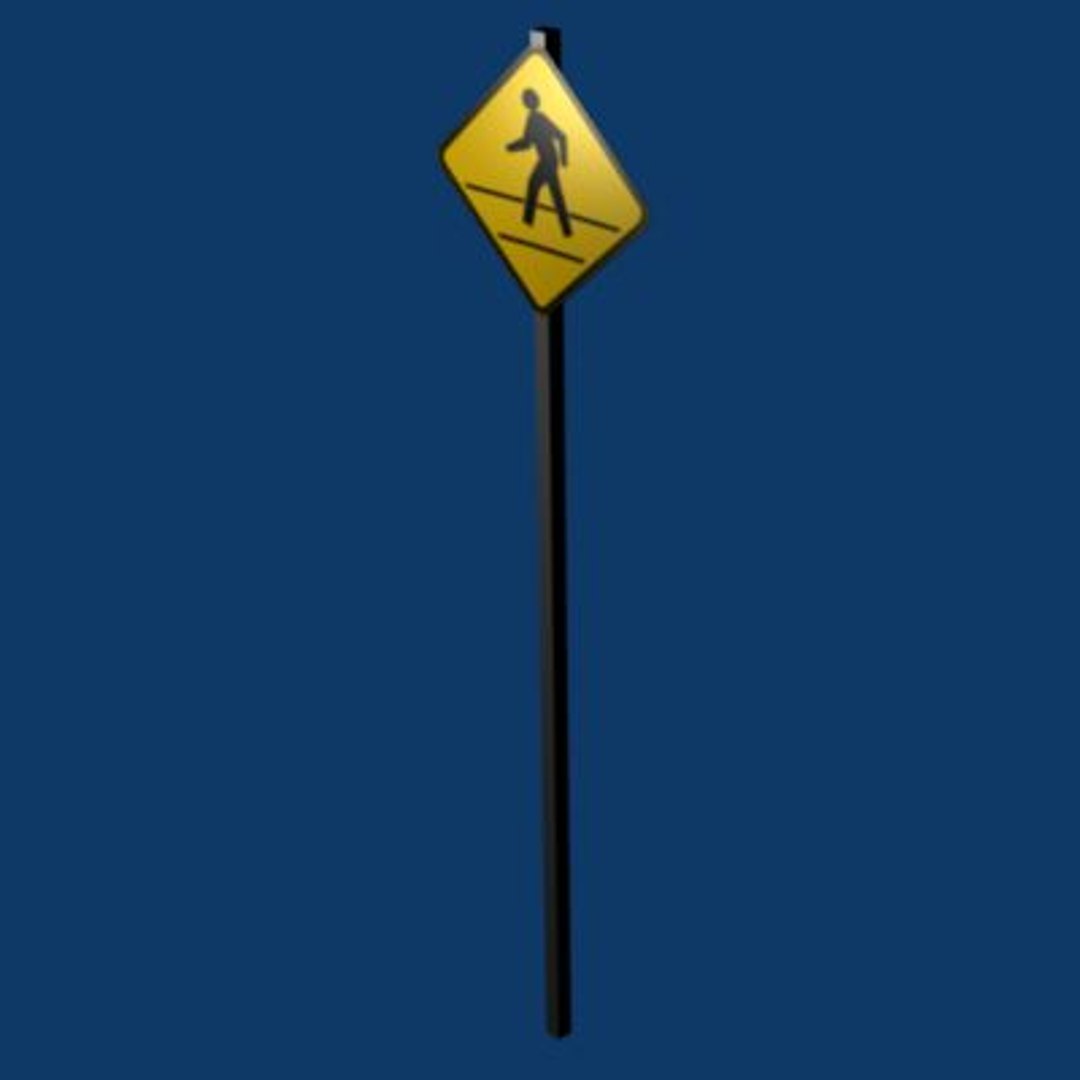 Pedestrian Crossing Sign 3ds