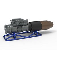 Jet engine on the frame Scale 1 to 25