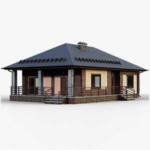 3D model gameready house 3 type