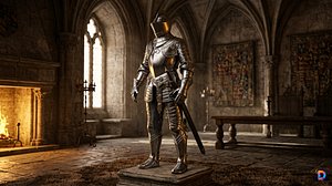 Medieval Knight Armor Rigged 3D Model