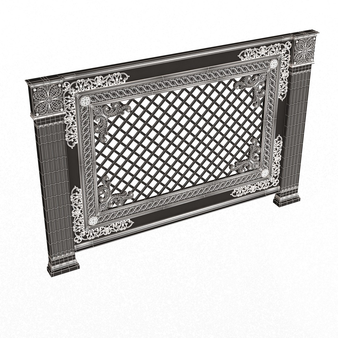 3D Radiator Cover Decorative Screening Grille Panel 03 - TurboSquid 2171571