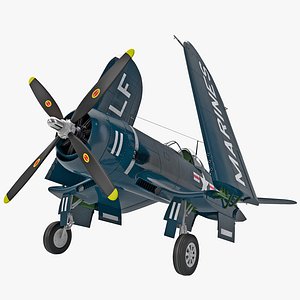 3d wwii fighter aircraft f4u corsair model