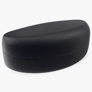 Hard Shell Leather Eyeglass Case Black