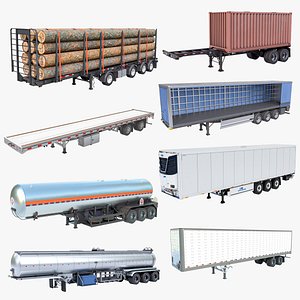 8 Trailer Bundle For Heavy Truck All PBR Unity UE Textures