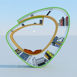 modern bookshelf books 2011 3d model
