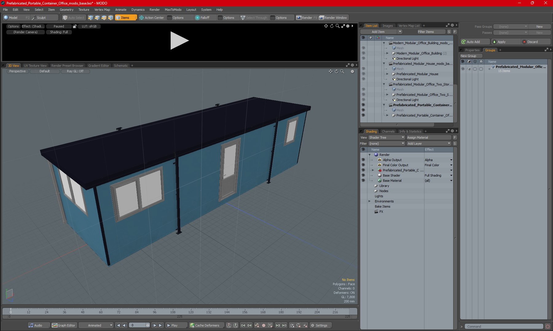 Prefabricated Portable Container Office 3D model preview