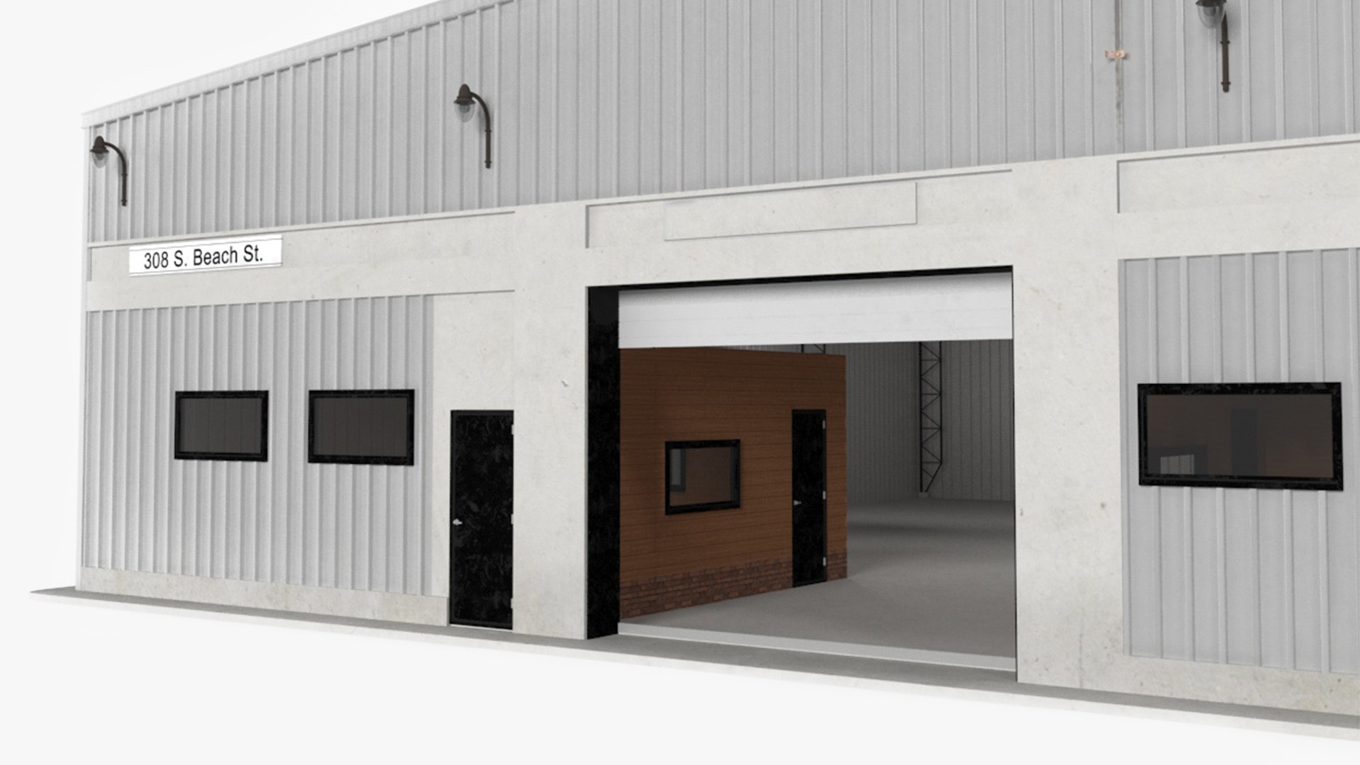 Post Frame Warehouse Building 3D model preview