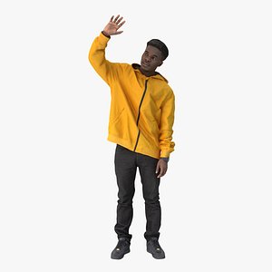3D Samuel Casual Autumn Interacting Pose 01 Waiving model