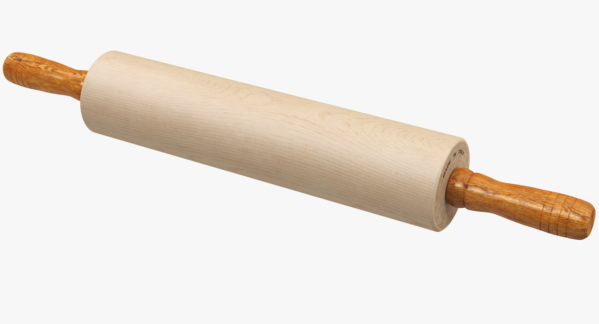 Wooden Rolling Pin 3D Model 3D model preview