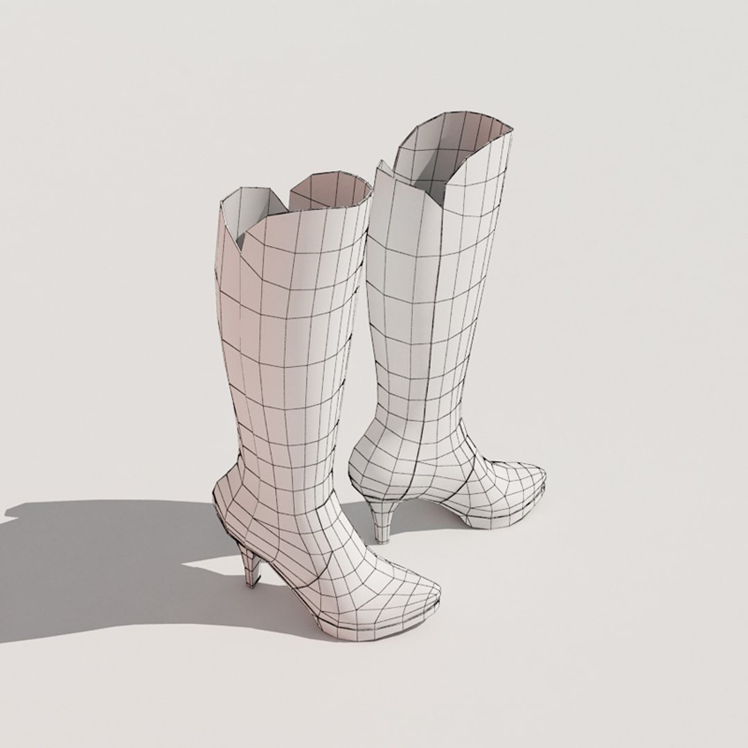 3d model knee-high boots shoes https://p.turbosquid.com/ts-thumb/5V/ubxdLA/NZZ47ltI/woman_shoes_07_wire/jpg/1238602443/1920x1080/fit_q87/7a637b9ae9b1957e29cbc03e043f41b5064d72d9/woman_shoes_07_wire.jpg