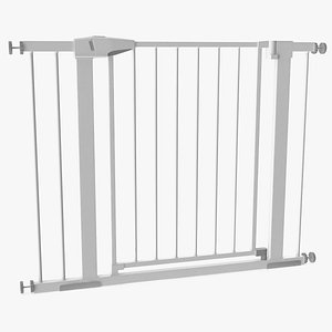 Metal Baby Gate with White Plastic Pattern