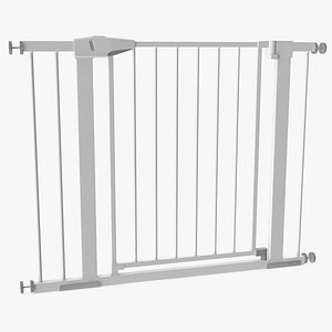 Metal Baby Gate with White Plastic Pattern