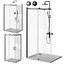 Shower nooks and the door to the niche of Cezares Stylus