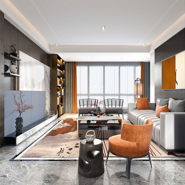 Collection of Modern living room - full furniture 73 3D model