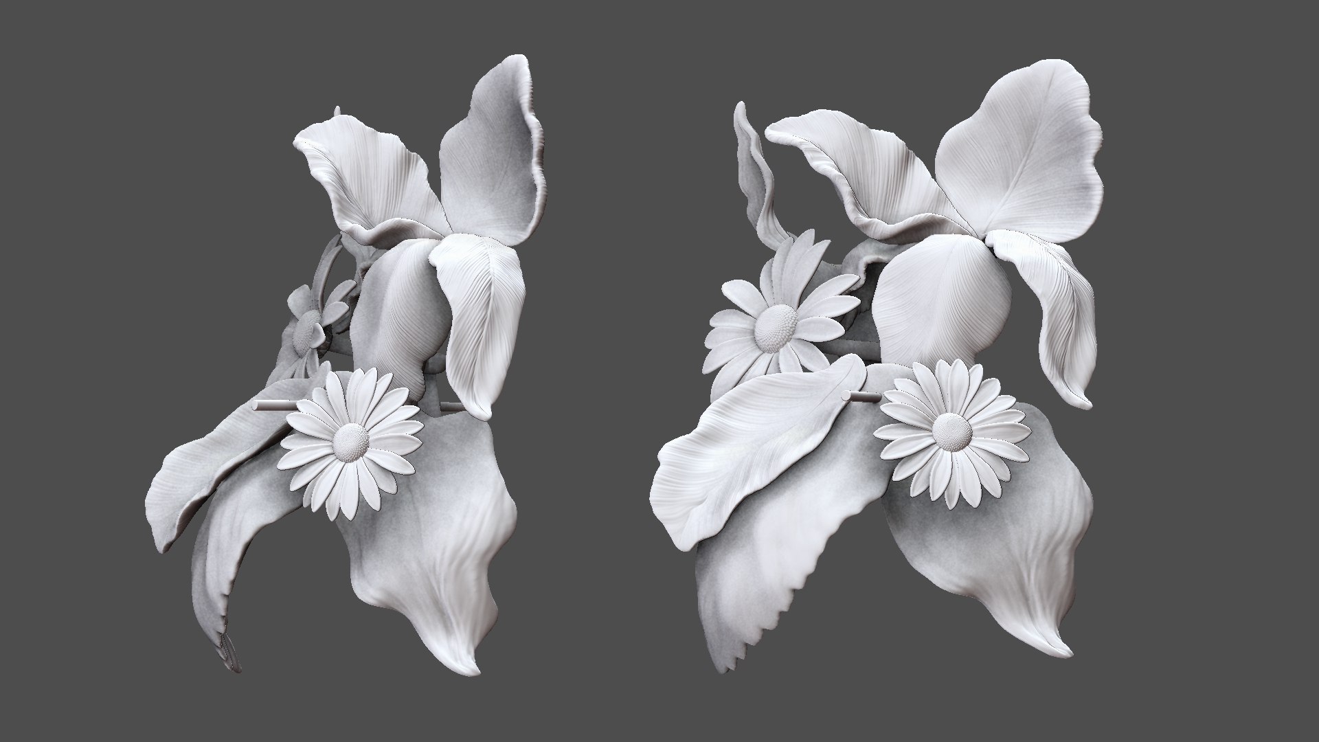 Printable 3d Wall Flower Leaves Template