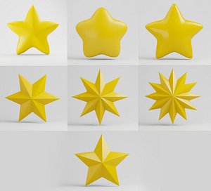 Collection of stars simple cartoon model