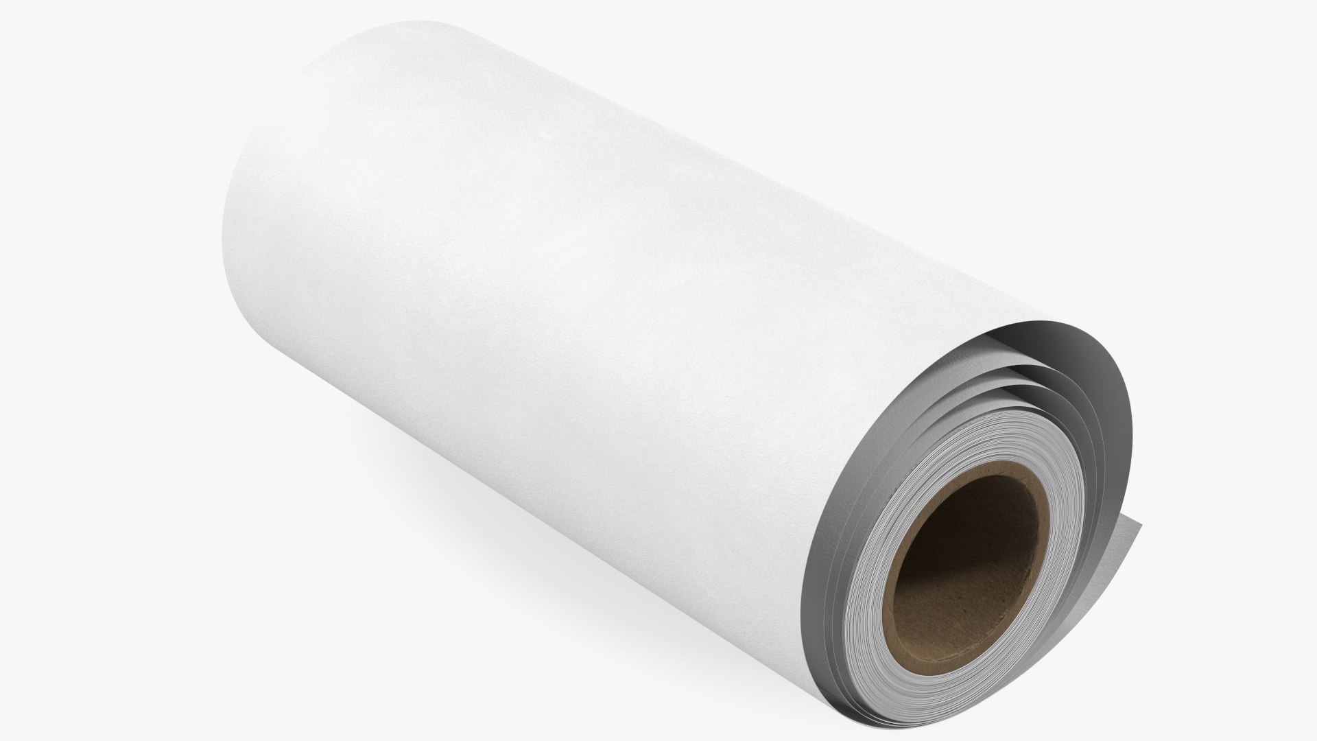 Kraft White Paper Roll Recycled 3D model preview