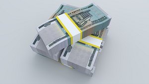 Belarus 1999 1000000 Bill Obverse Banknote 3D Model