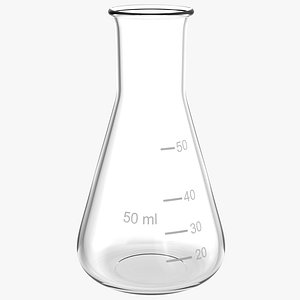 3d 50 ml erlenmeyer flask model
