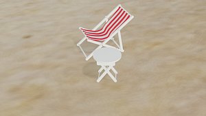 beach lounge chairs 3D model
