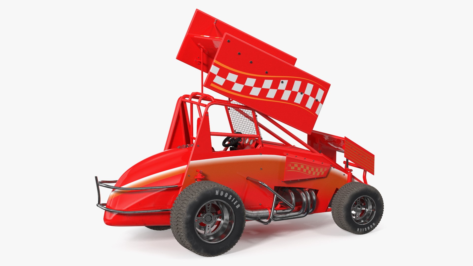 Winged Sprint Car 3D model preview