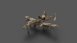 3D A-10 Sand fighter Plane model