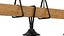 Linear black farm house wooden chandelier