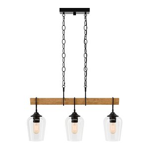 Linear black farm house wooden chandelier