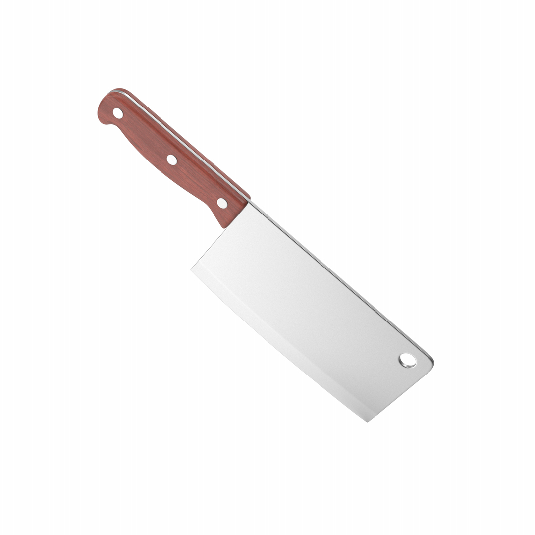 3D Cleaver With Wooden Handle - TurboSquid 1883421
