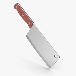 3D Cleaver With Wooden Handle