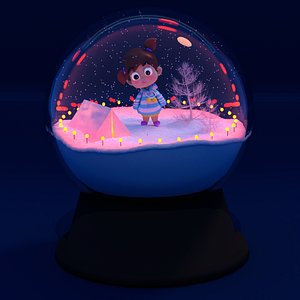 Snow Globe with character 3D model