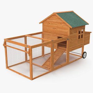 3D Wooden Chicken Coop For Up To 6 Chickens