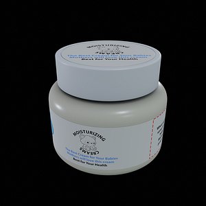 3D model Creams lotions and oils-Baby Moisturizing Cream-GAME READY-PBR Low-poly 3D model