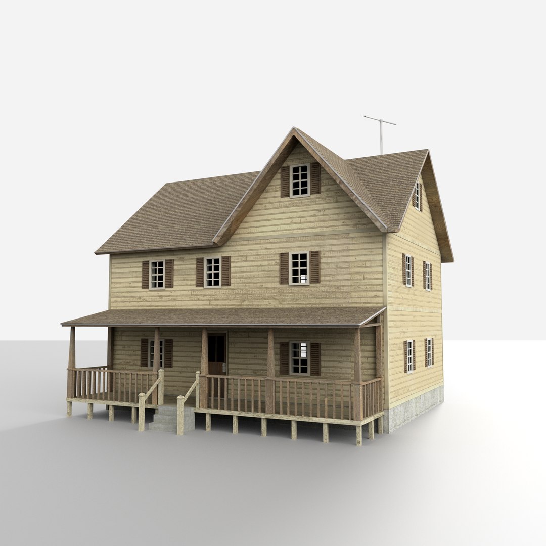 3d Model Rural House Building Asset