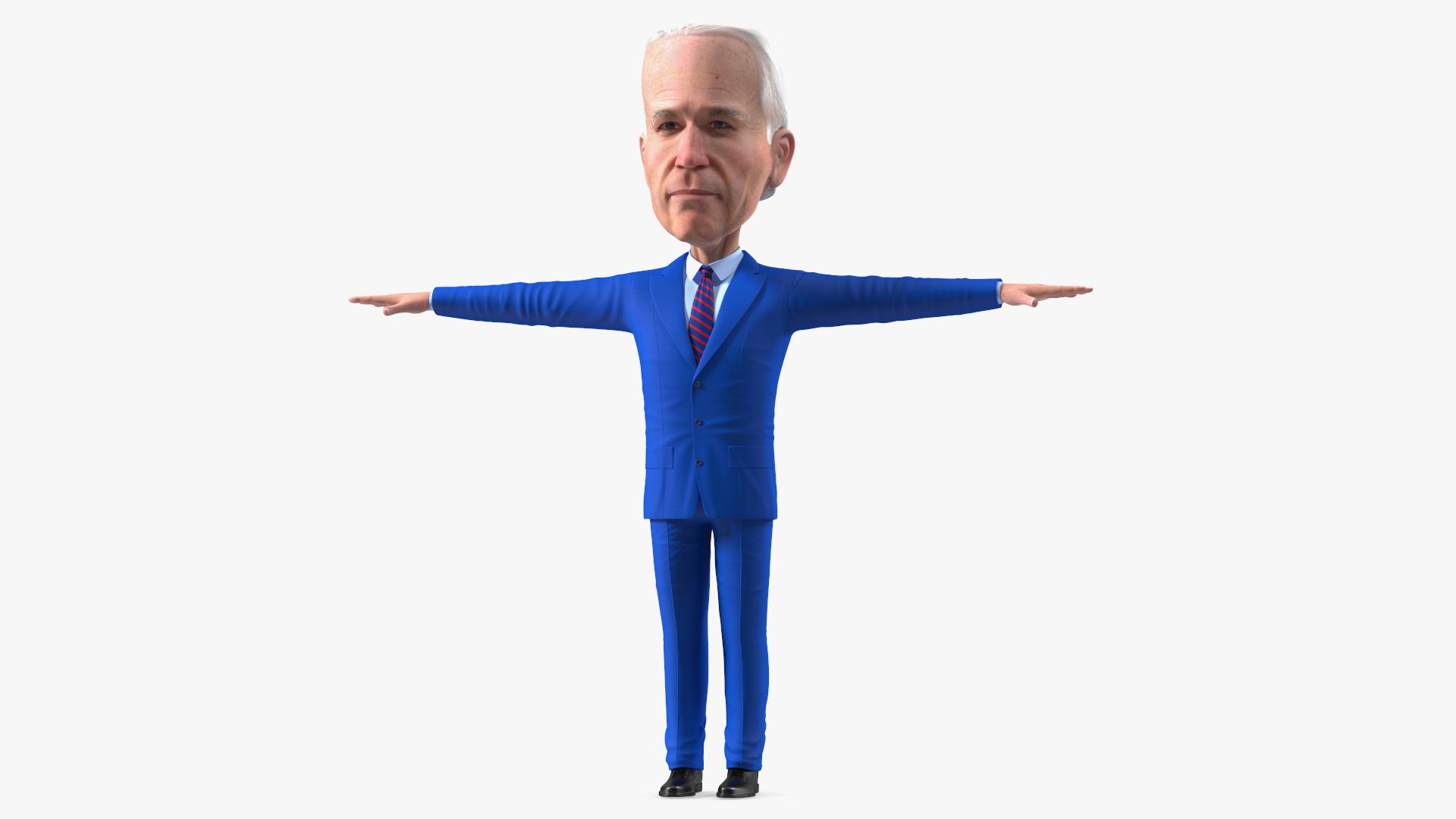 Cartoon Joe Biden T Pose 3D model preview