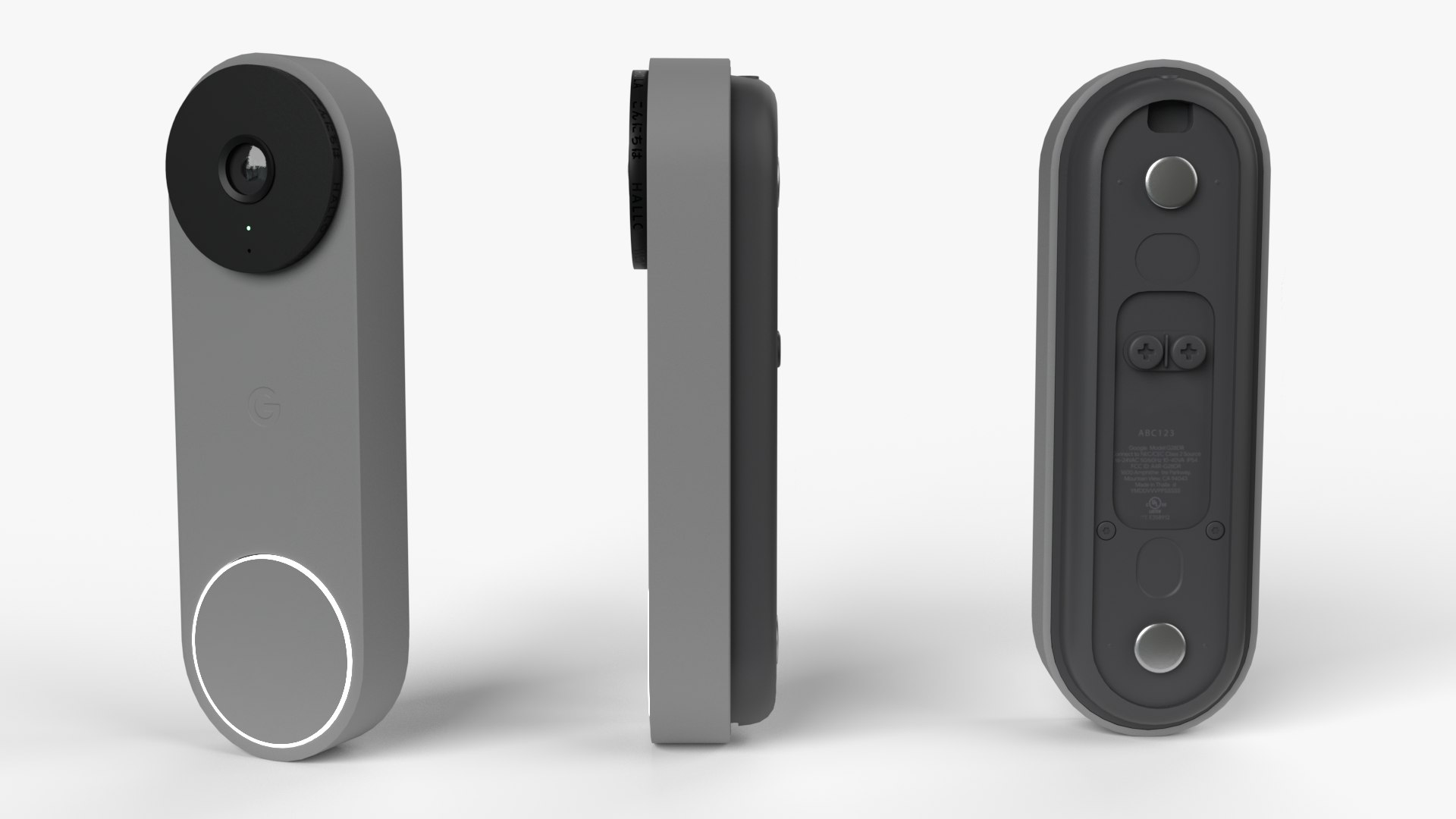3D Google Nest Smart Doorbell Camera https://p.turbosquid.com/ts-thumb/5W/tLwi4j/Jb/4camera3/png/1703787582/1920x1080/fit_q87/7853593c531baf1ffc91e8e6751f8e731810888d/4camera3.jpg