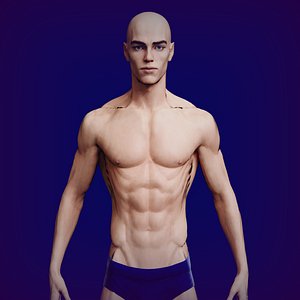Slavic male low poly 3D model