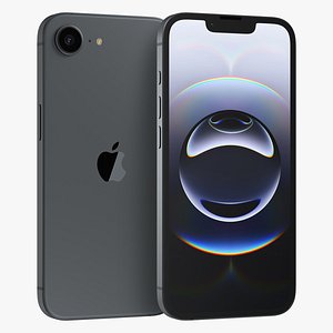 3D Apple iPhone 16E Black