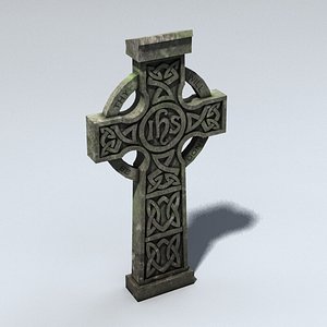 3d celtic gravestone model