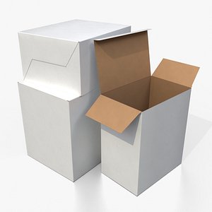 3D Tuck Top Box - White Tall Rectangular Packaging Box