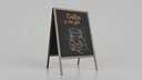 Customizable Wooden A-Frame Wide Chalkboard Sign